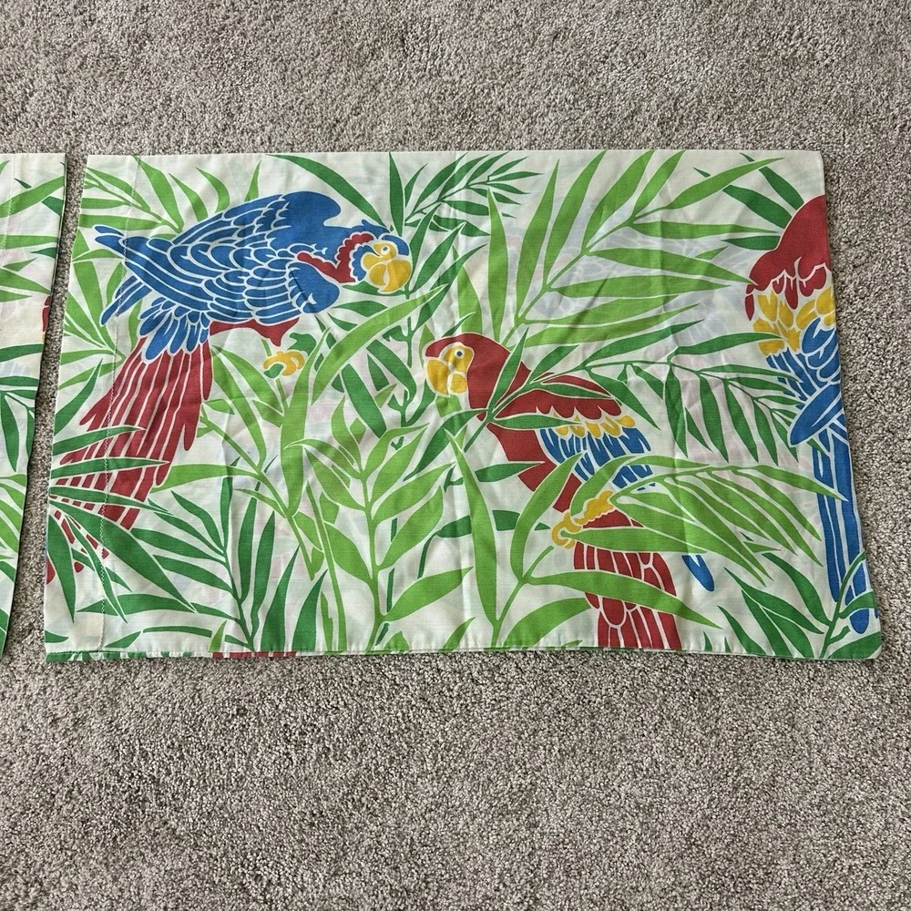 Vintage Burlington macaw parrot two standard pillowcase Pillow Cases 2 Tropical
